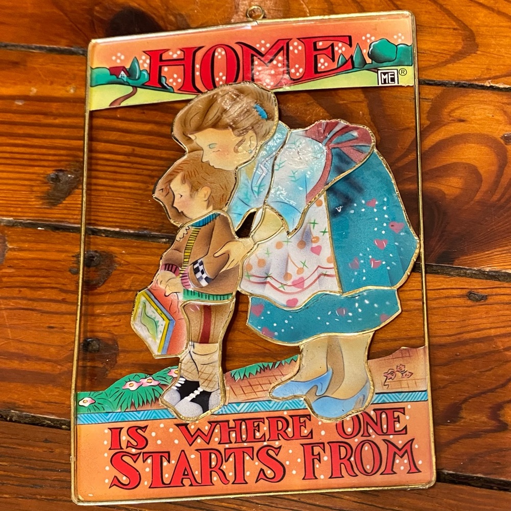 Mary Engelbreit Vintage Metal Sign “Home is Where One Starts From”